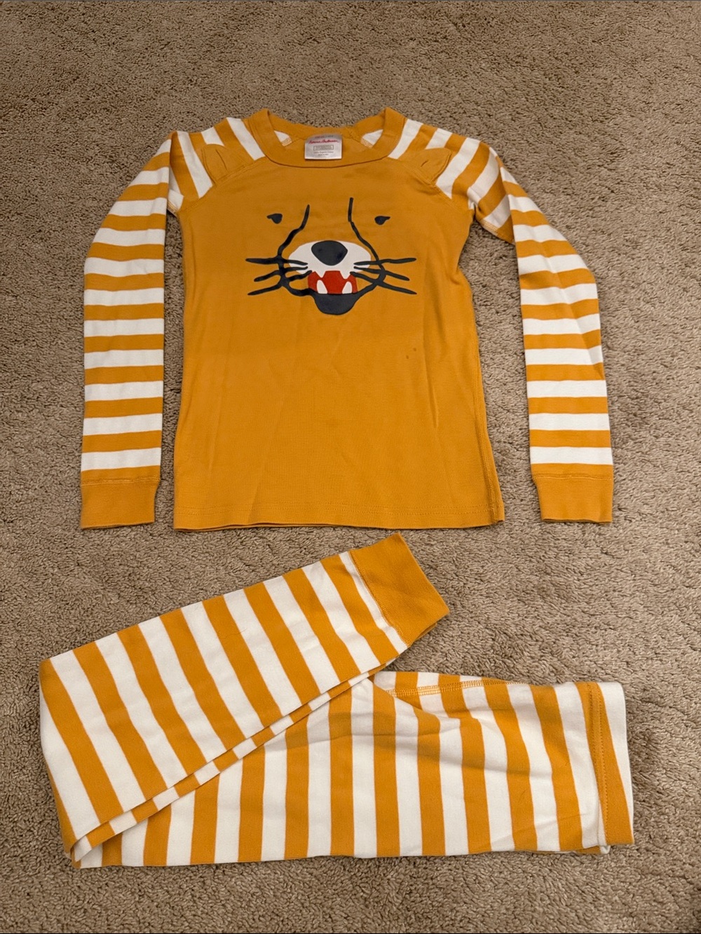 Hanna Andersson Striped Pajama Set - Mustard Yellow